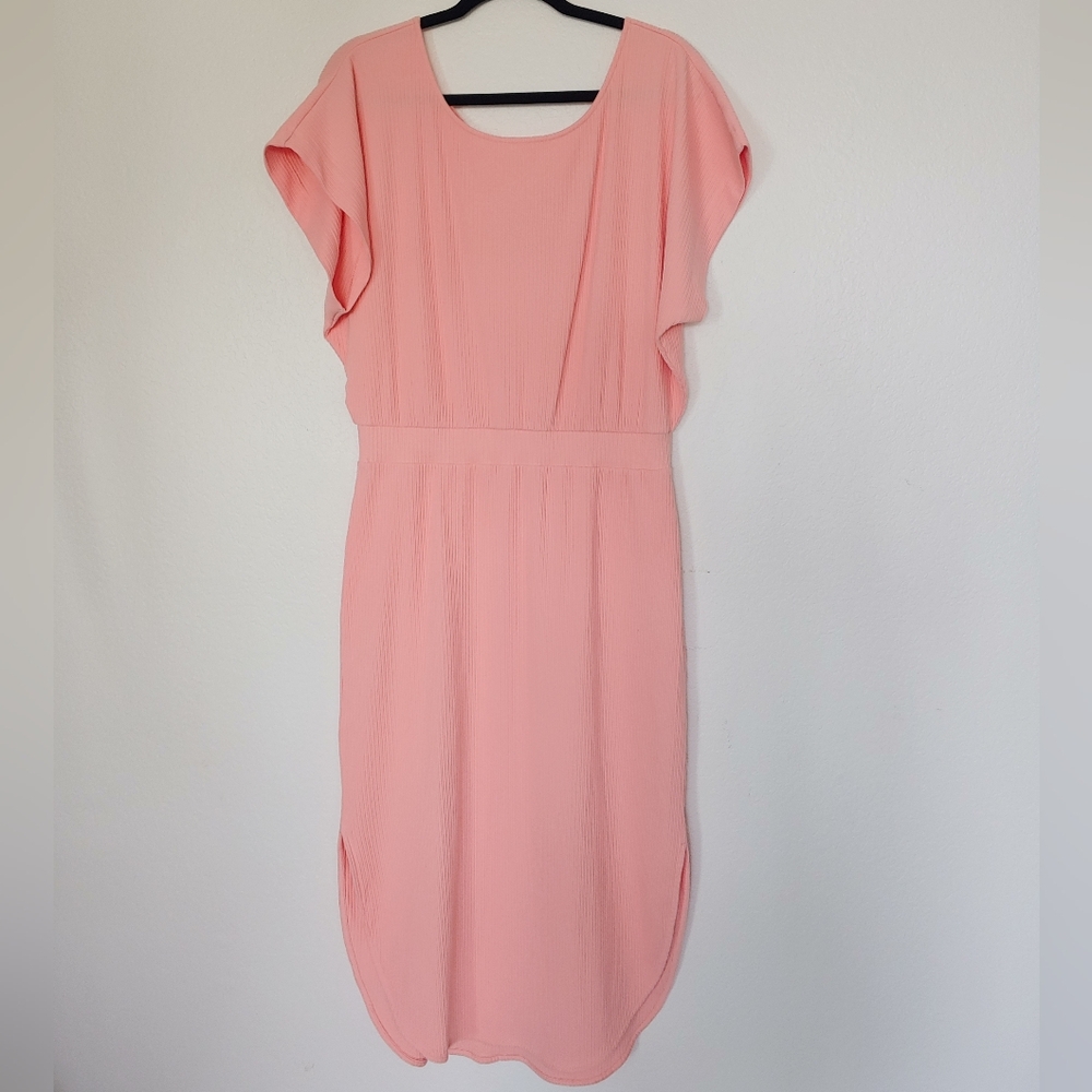 Anthropologie Daily Practice Pink Dolman Sleeve Midi Dress - Picture 2 of 10